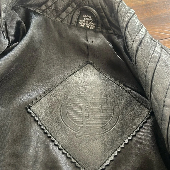 VTG Jacqueline Ferrar Maxi trench Coat long black Leather 90's lined Small - Picture 11 of 17